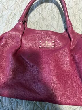 kate spade Pebbled Leather Shoulder Bag in Fuchsia